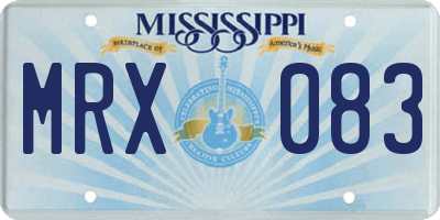 MS license plate MRX083