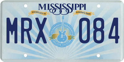 MS license plate MRX084