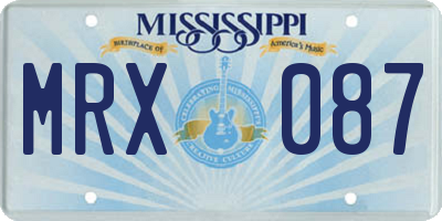MS license plate MRX087