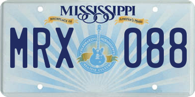 MS license plate MRX088