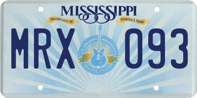 MS license plate MRX093