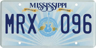 MS license plate MRX096