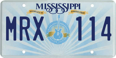 MS license plate MRX114