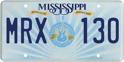 MS license plate MRX130
