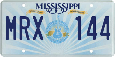 MS license plate MRX144