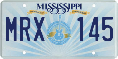 MS license plate MRX145