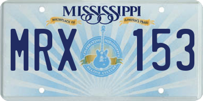 MS license plate MRX153