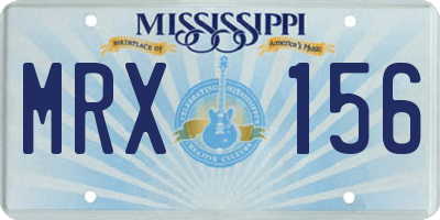 MS license plate MRX156