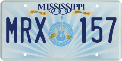MS license plate MRX157