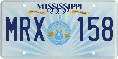 MS license plate MRX158