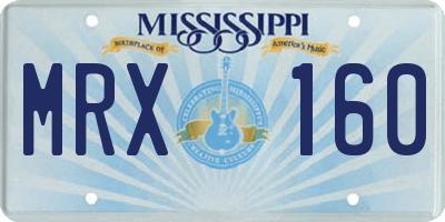 MS license plate MRX160