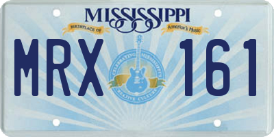 MS license plate MRX161