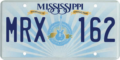 MS license plate MRX162