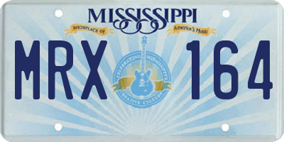 MS license plate MRX164