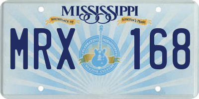 MS license plate MRX168