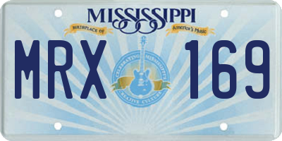 MS license plate MRX169