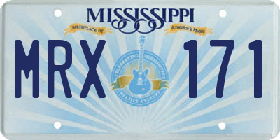 MS license plate MRX171