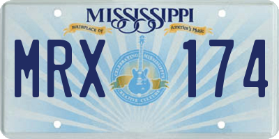 MS license plate MRX174