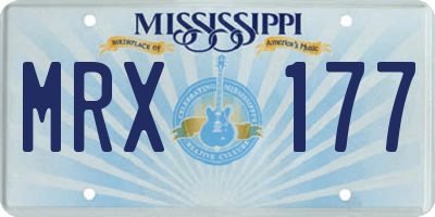 MS license plate MRX177