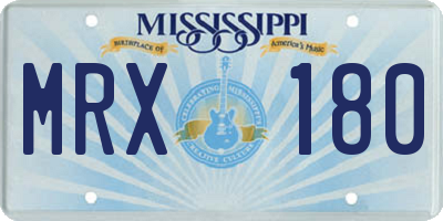 MS license plate MRX180