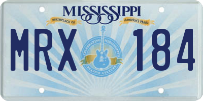 MS license plate MRX184