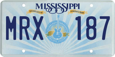 MS license plate MRX187