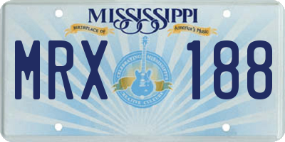 MS license plate MRX188