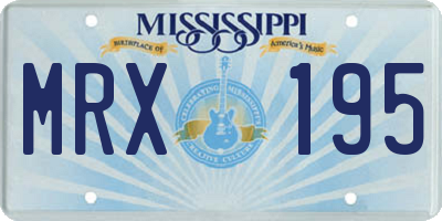 MS license plate MRX195