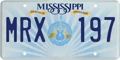 MS license plate MRX197