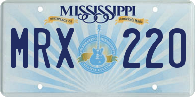 MS license plate MRX220