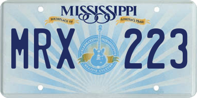 MS license plate MRX223