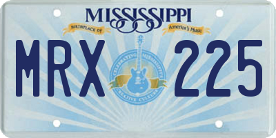 MS license plate MRX225