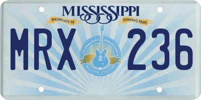MS license plate MRX236