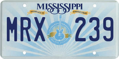 MS license plate MRX239