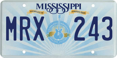 MS license plate MRX243