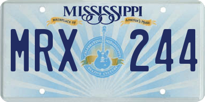 MS license plate MRX244