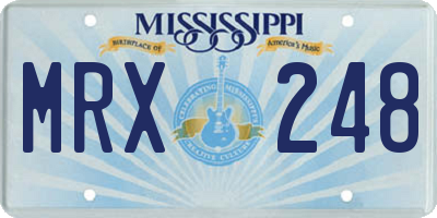 MS license plate MRX248