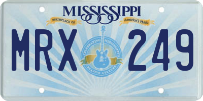 MS license plate MRX249