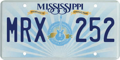 MS license plate MRX252
