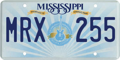 MS license plate MRX255