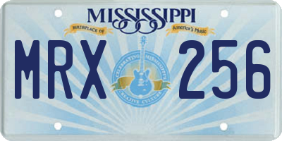 MS license plate MRX256