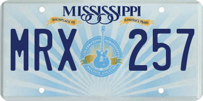 MS license plate MRX257