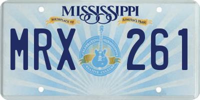 MS license plate MRX261
