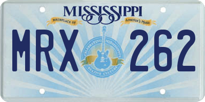 MS license plate MRX262
