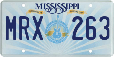 MS license plate MRX263