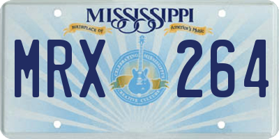 MS license plate MRX264