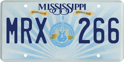 MS license plate MRX266
