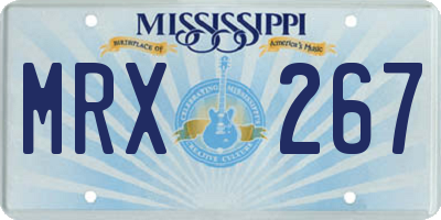 MS license plate MRX267
