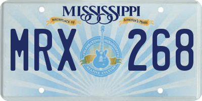 MS license plate MRX268
