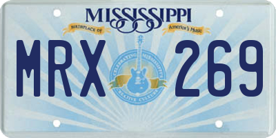 MS license plate MRX269